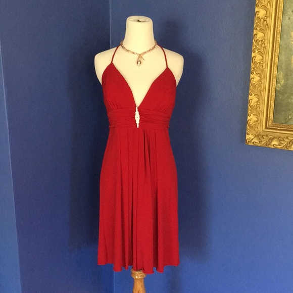 Ruby red cocktail party dress rhinestone jewels Y2K homecoming dance NWT 💃🏻 - Picture 3 of 16
